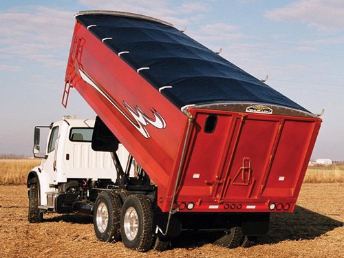 Shur-Lok Manual Roll Tarp on Farm Body Truck