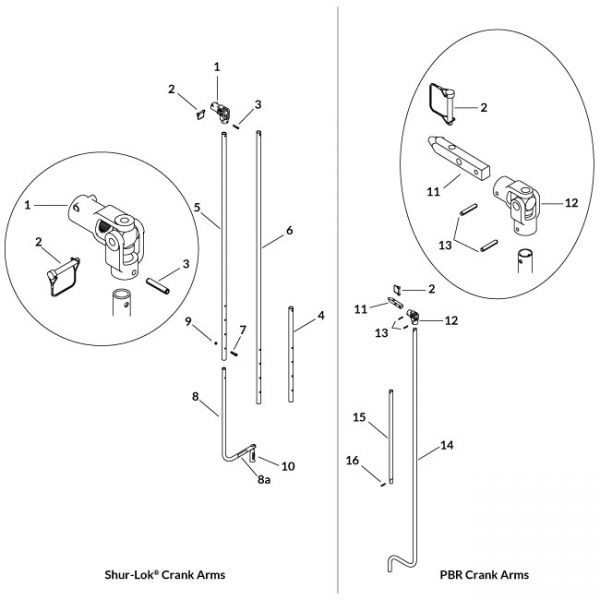 Standard Shur-Lok® Crank Arm Kit - 96" Ext-0