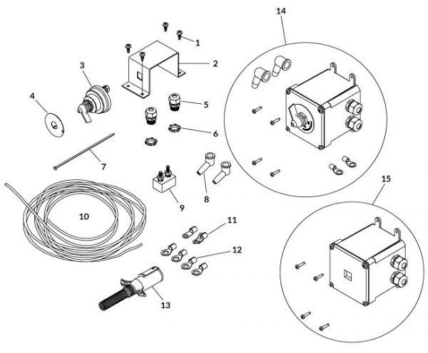 Cab Wiring Kit - 4 Ga. - Master Disconnect w/External Switch - 30'-0